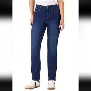 Members Mark Dark Wash‎ Denim Jeans Straight Leg Comfort Stretch Sz12 /#8226